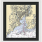 New Haven-connecticut Nautical Chart 1 - Framed Print