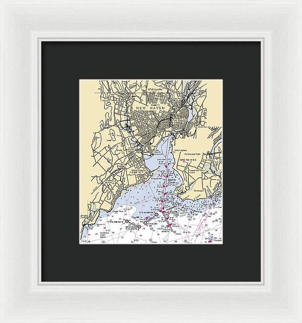 New Haven-connecticut Nautical Chart 1 - Framed Print