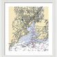 New Haven-connecticut Nautical Chart 1 - Framed Print