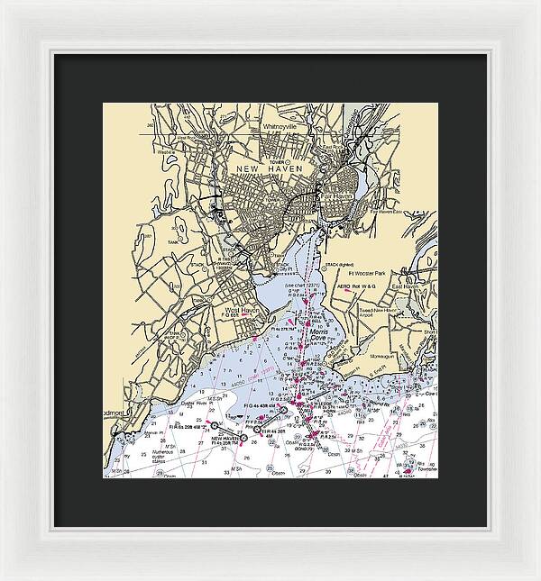 New Haven-connecticut Nautical Chart 1 - Framed Print