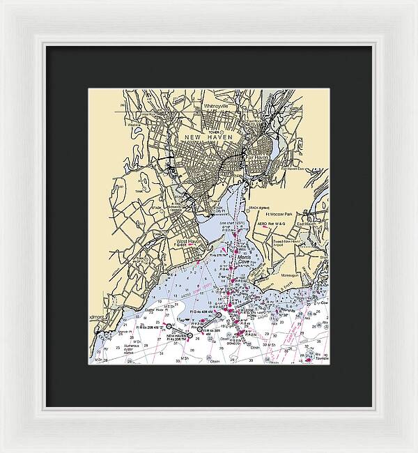 New Haven-connecticut Nautical Chart 1 - Framed Print
