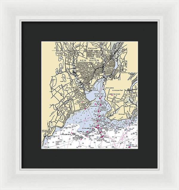 New Haven-connecticut Nautical Chart 1 - Framed Print