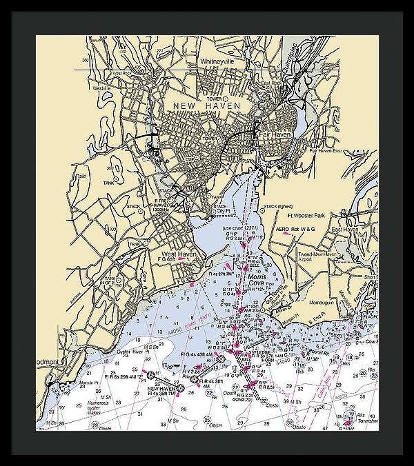 New Haven-connecticut Nautical Chart 1 - Framed Print