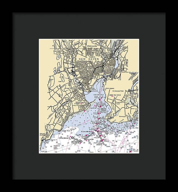 New Haven-connecticut Nautical Chart 1 - Framed Print