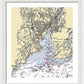 New Haven-connecticut Nautical Chart 1 - Framed Print