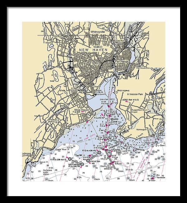 New Haven-connecticut Nautical Chart 1 - Framed Print