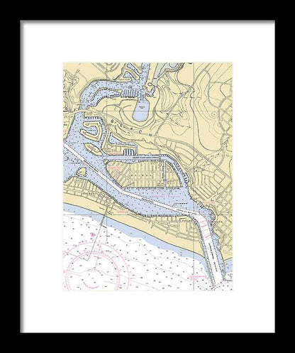 Newport Beach-california Nautical Chart 1 - Framed Print