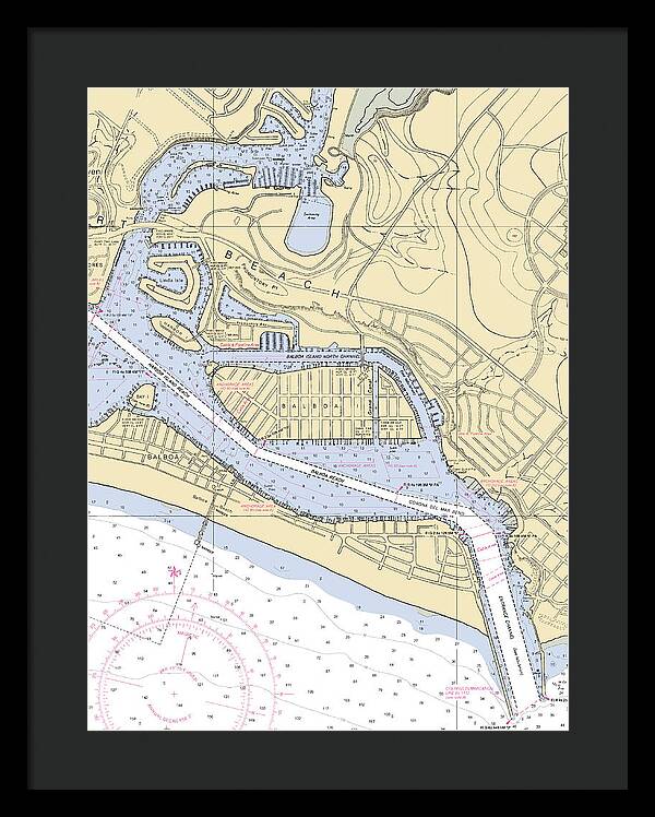 Newport Beach-california Nautical Chart 1 - Framed Print