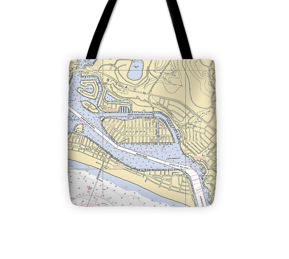 Newport Beach-california Nautical Chart 1 - Tote Bag