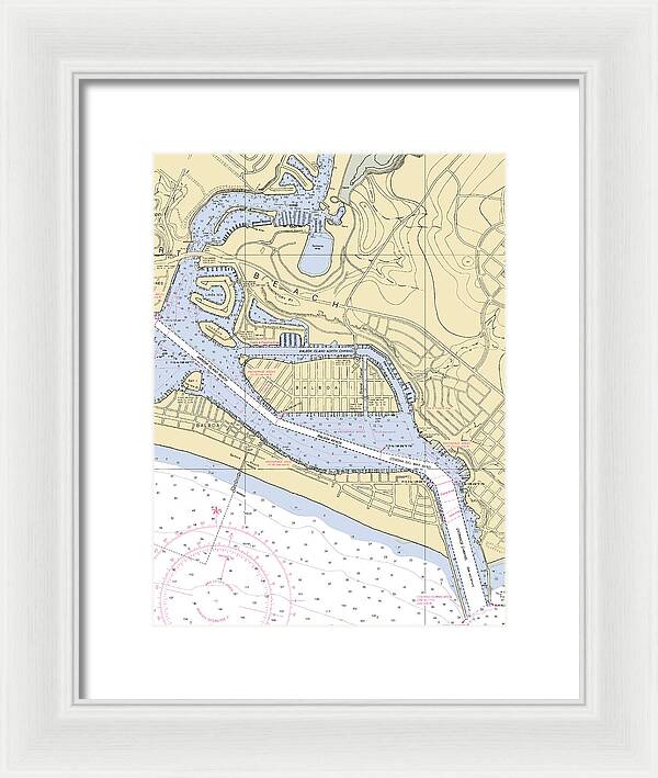 Newport Beach-california Nautical Chart 1 - Framed Print