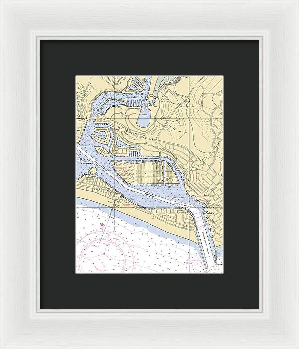 Newport Beach-california Nautical Chart 1 - Framed Print