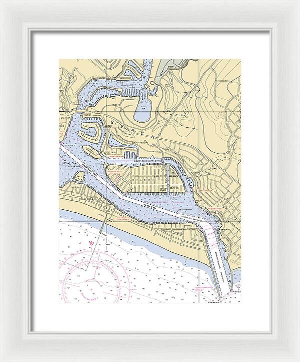 Newport Beach-california Nautical Chart 1 - Framed Print