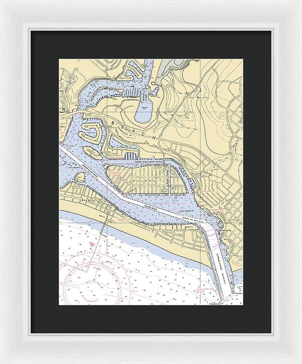 Newport Beach-california Nautical Chart 1 - Framed Print