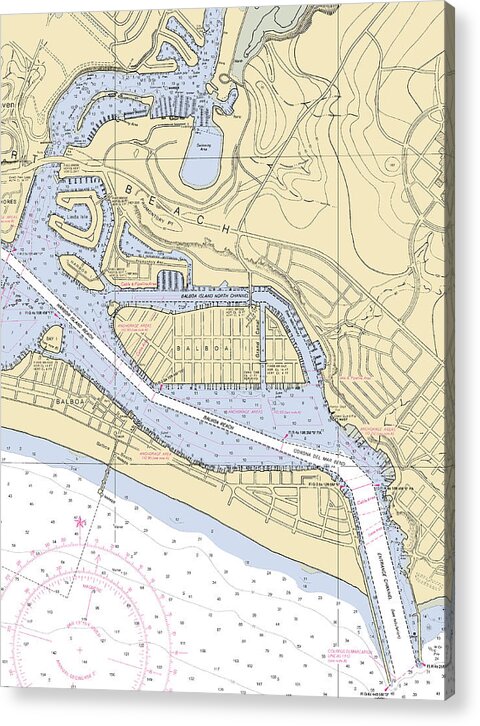 Newport Beach-california Nautical Chart 1 - Acrylic Print