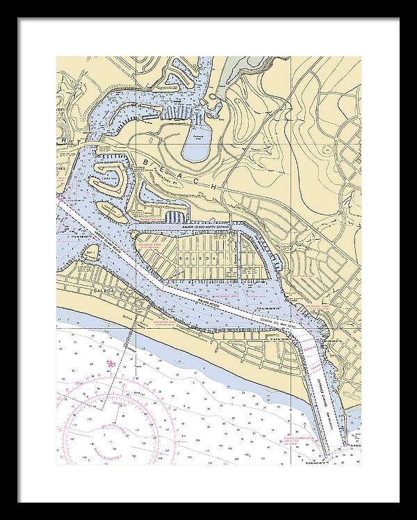 Newport Beach-california Nautical Chart 1 - Framed Print