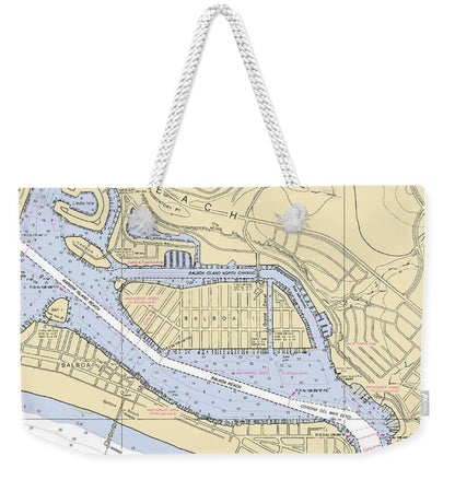 Newport Beach-california Nautical Chart 1 - Weekender Tote Bag