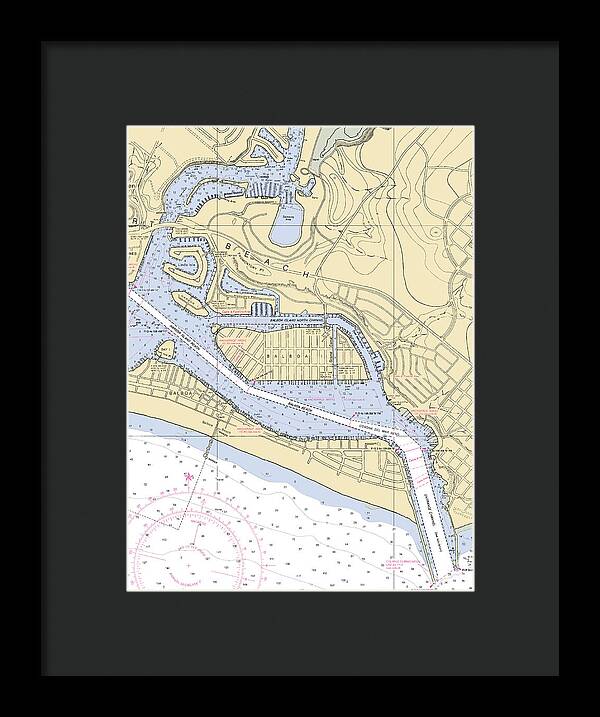 Newport Beach-california Nautical Chart 1 - Framed Print