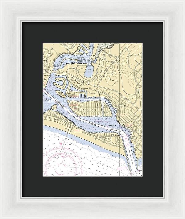 Newport Beach-california Nautical Chart 1 - Framed Print