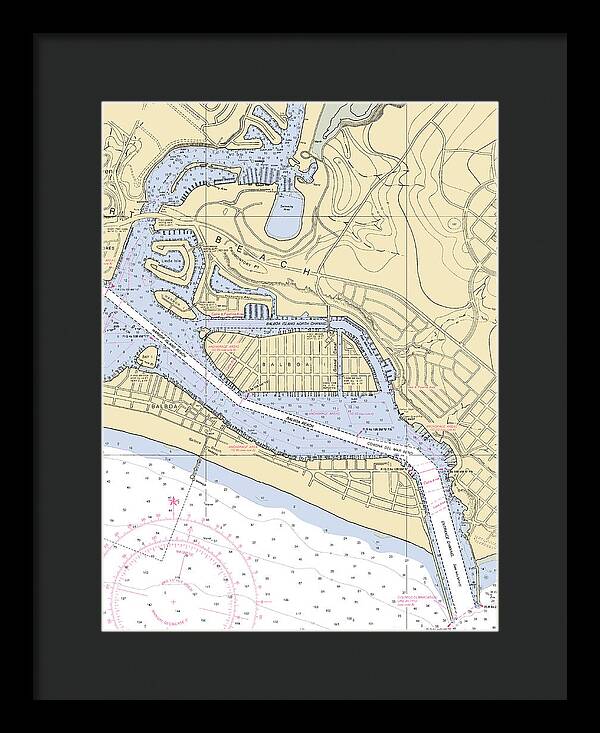 Newport Beach-california Nautical Chart 1 - Framed Print
