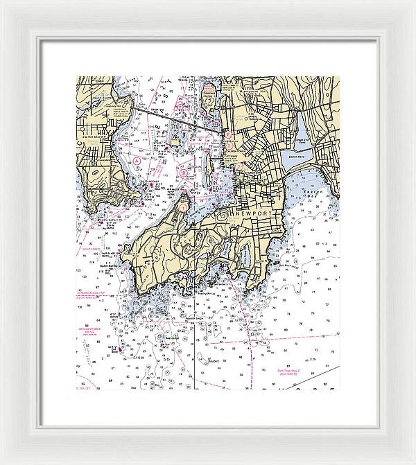 Newport-rhode Island Nautical Chart 1 - Framed Print