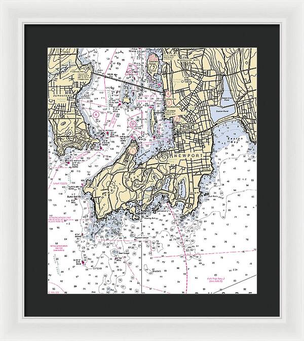 Newport-rhode Island Nautical Chart 1 - Framed Print