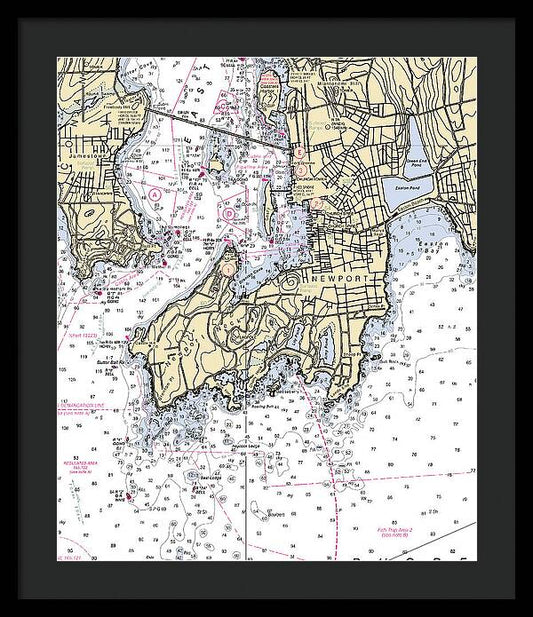 Newport-rhode Island Nautical Chart 1 - Framed Print