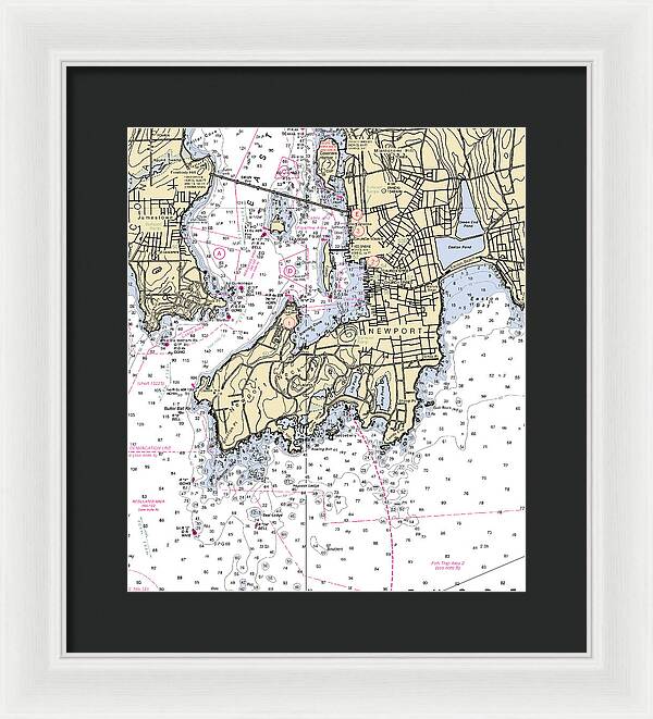 Newport-rhode Island Nautical Chart 1 - Framed Print