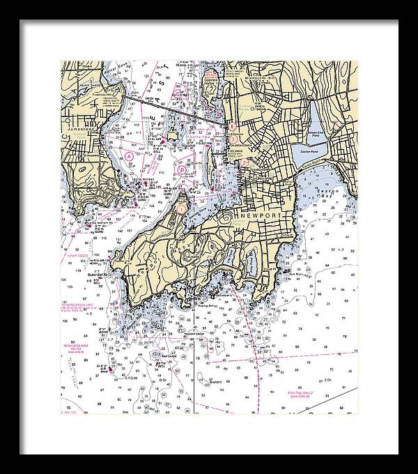 Newport-rhode Island Nautical Chart 1 - Framed Print