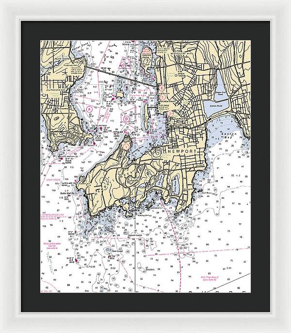 Newport-rhode Island Nautical Chart 1 - Framed Print