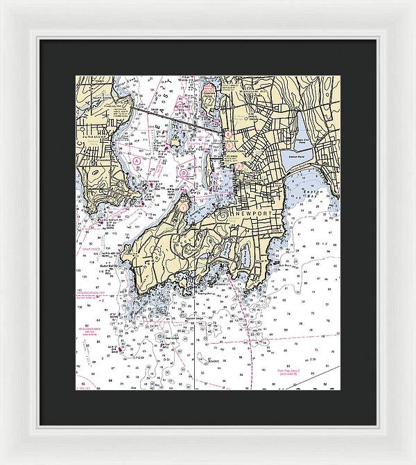 Newport-rhode Island Nautical Chart 1 - Framed Print