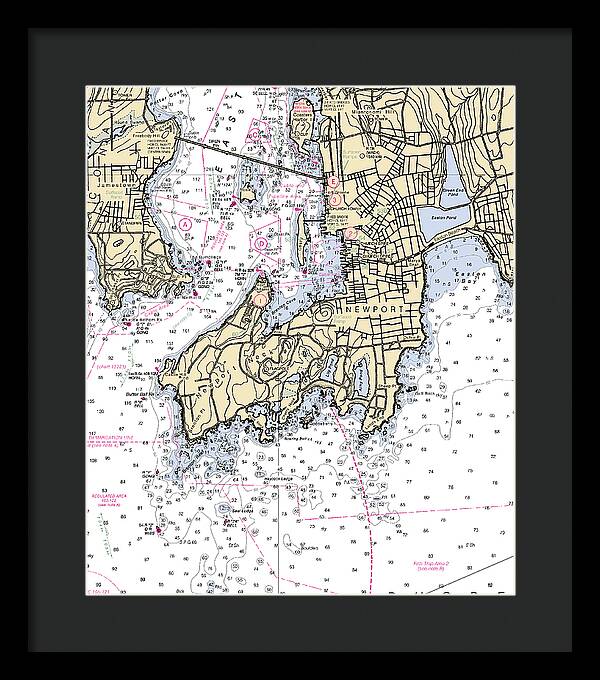 Newport-rhode Island Nautical Chart 1 - Framed Print