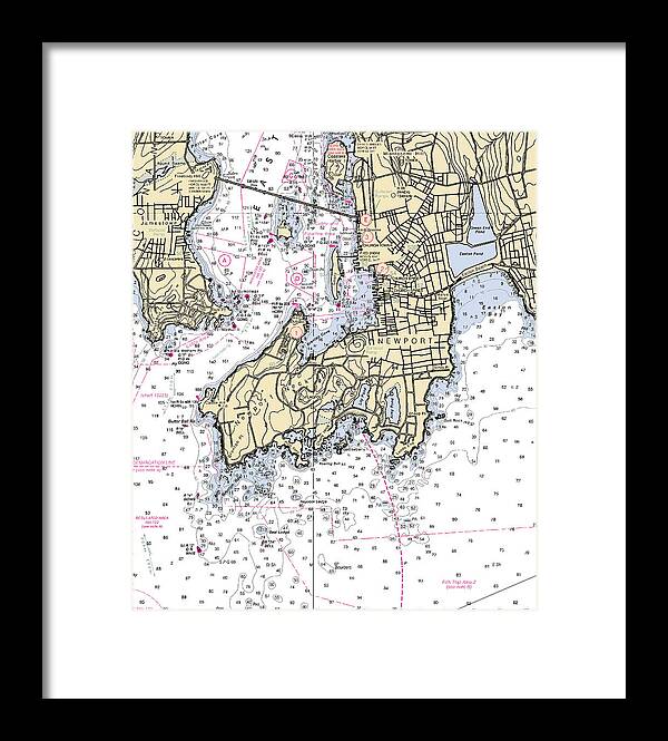 Newport-rhode Island Nautical Chart 1 - Framed Print