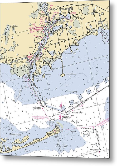 Tarpon Springs-florida Nautical Chart 1 - Metal Print