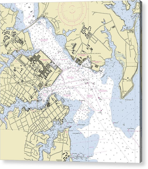 Annapolis Maryland Nautical Chart - Acrylic Print