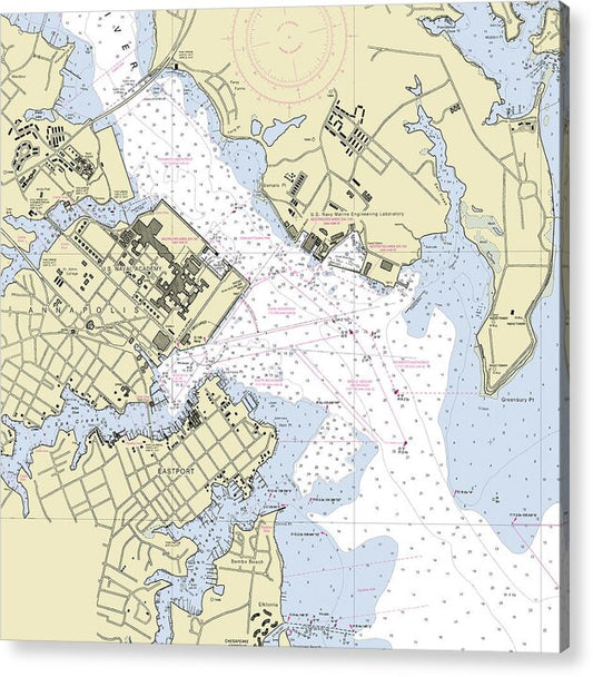 Annapolis Maryland Nautical Chart - Acrylic Print