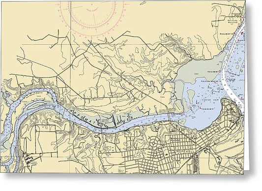 Appomattox River-virginia Nautical Chart - Greeting Card