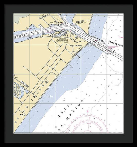 Aransas Pass-texas Nautical Chart - Framed Print