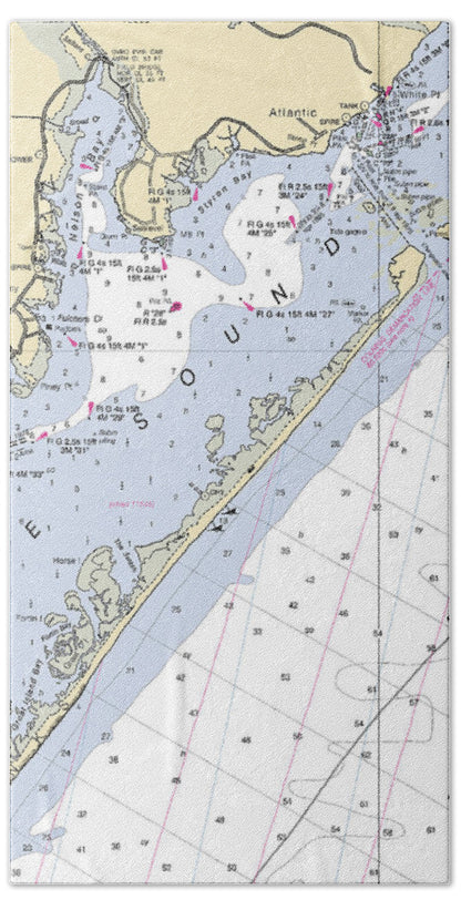 Atlantic-north Carolina Nautical Chart - Bath Towel