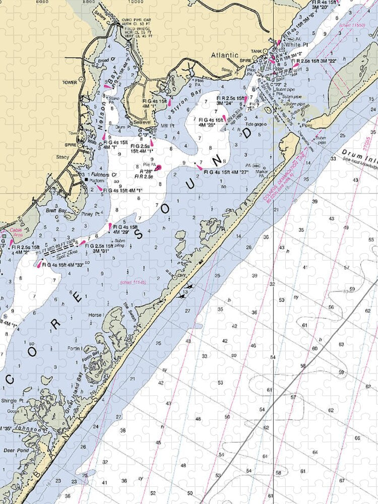 Atlantic-north Carolina Nautical Chart - Puzzle
