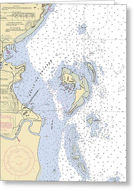 Bahia De Fajardo-puerto Rico Nautical Chart - Greeting Card