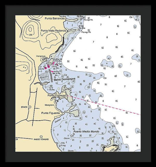 Bahia Demajagua-puerto Rico Nautical Chart - Framed Print