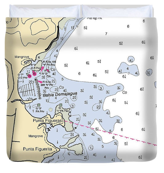Bahia Demajagua-puerto Rico Nautical Chart - Duvet Cover