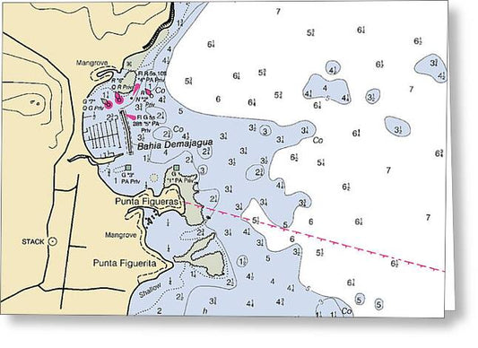 Bahia Demajagua-puerto Rico Nautical Chart - Greeting Card