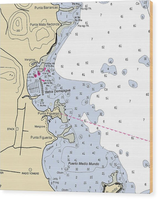 Bahia Demajagua-puerto Rico Nautical Chart - Wood Print