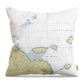 Bar Harbor Maine Nautical Chart - Throw Pillow