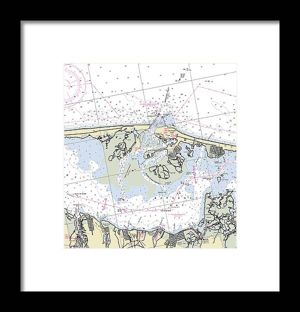 Barnegat Inlet New Jersey Nautical Chart - Framed Print