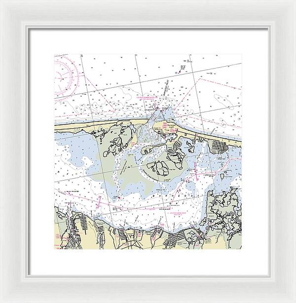 Barnegat Inlet New Jersey Nautical Chart - Framed Print