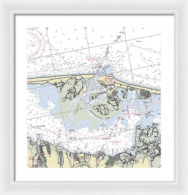 Barnegat Inlet New Jersey Nautical Chart - Framed Print