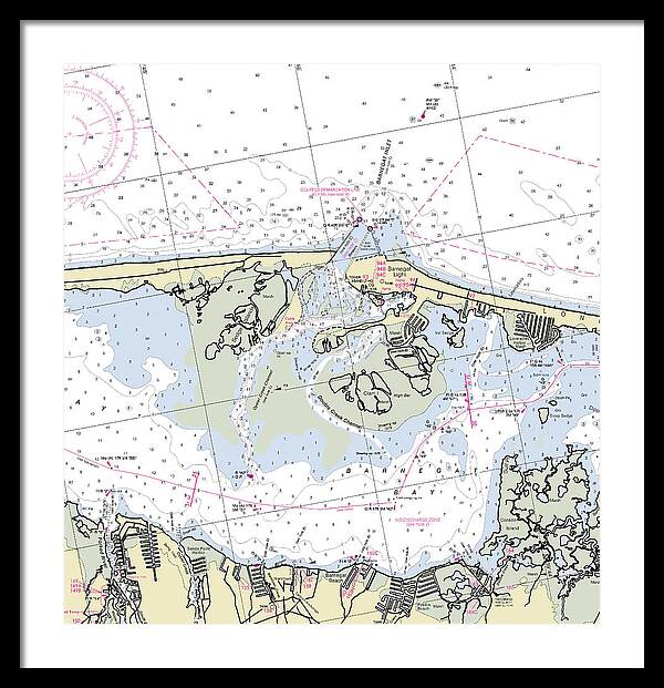 Barnegat Inlet New Jersey Nautical Chart - Framed Print