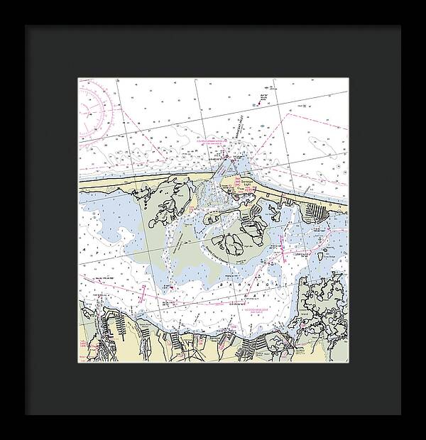 Barnegat Inlet New Jersey Nautical Chart - Framed Print